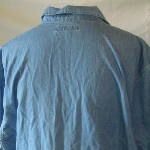 J. Peterman Blue Button Down Size XXL 100% Cotton Dual-Pocket EUC - Picture 3 of 8